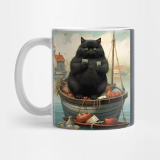Cats at Sea: Fat Cats, little boats Mug